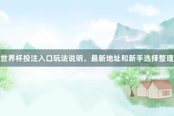 世界杯投注入口玩法说明，最新地址和新手选择整理